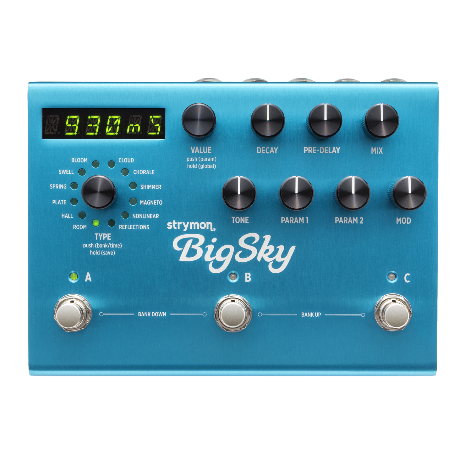 Top down of Strymon BigSky Reverberator.