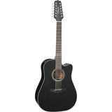 Full frontal of Takamine GD30CE-12 BLK Black 12 String.