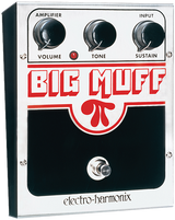 Front left angle of EHX Electro-Harmonix US Big Muff Pedal.