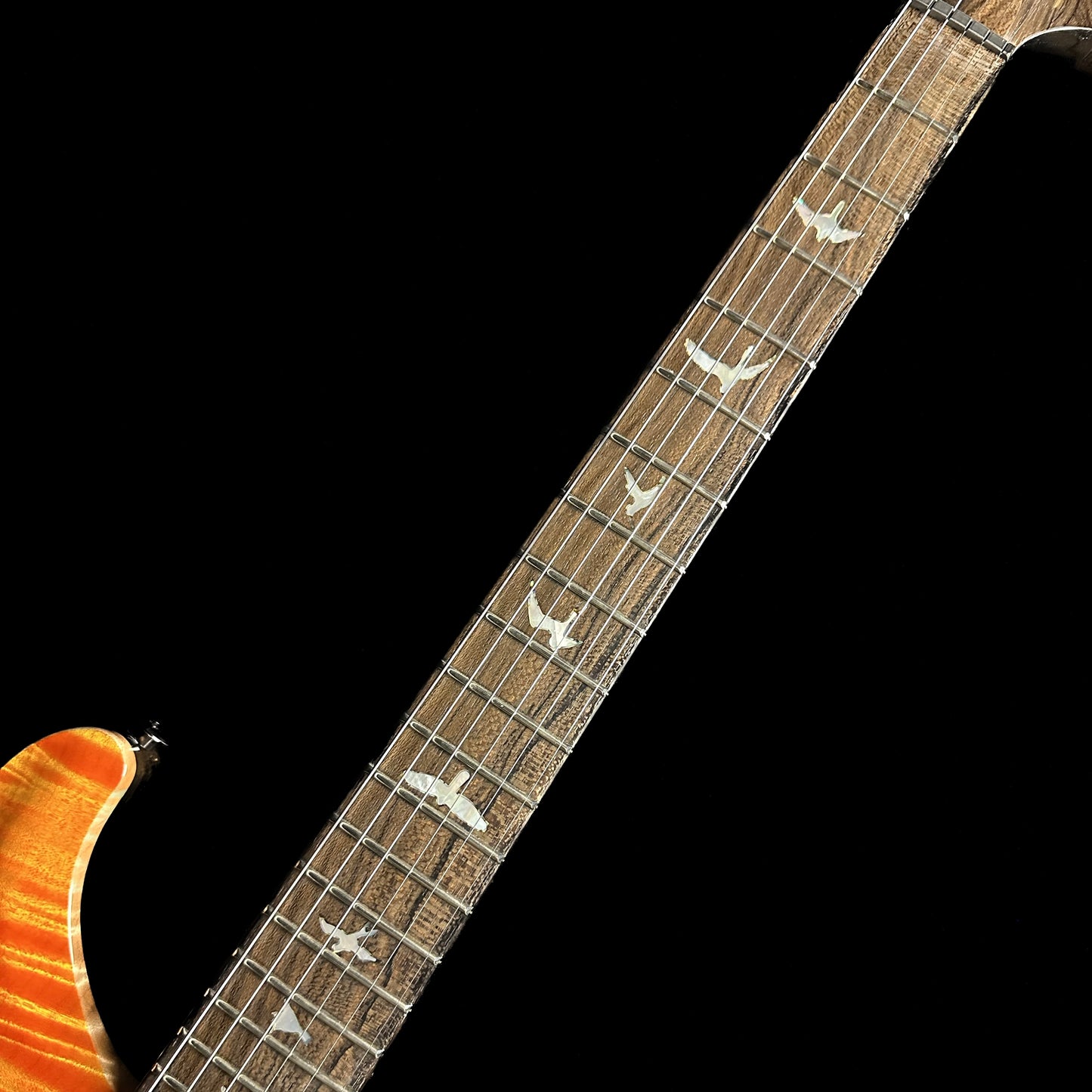 Fretboard of PRS Private Stock Special Semi-hollow Limited Edition Citrus Glow.