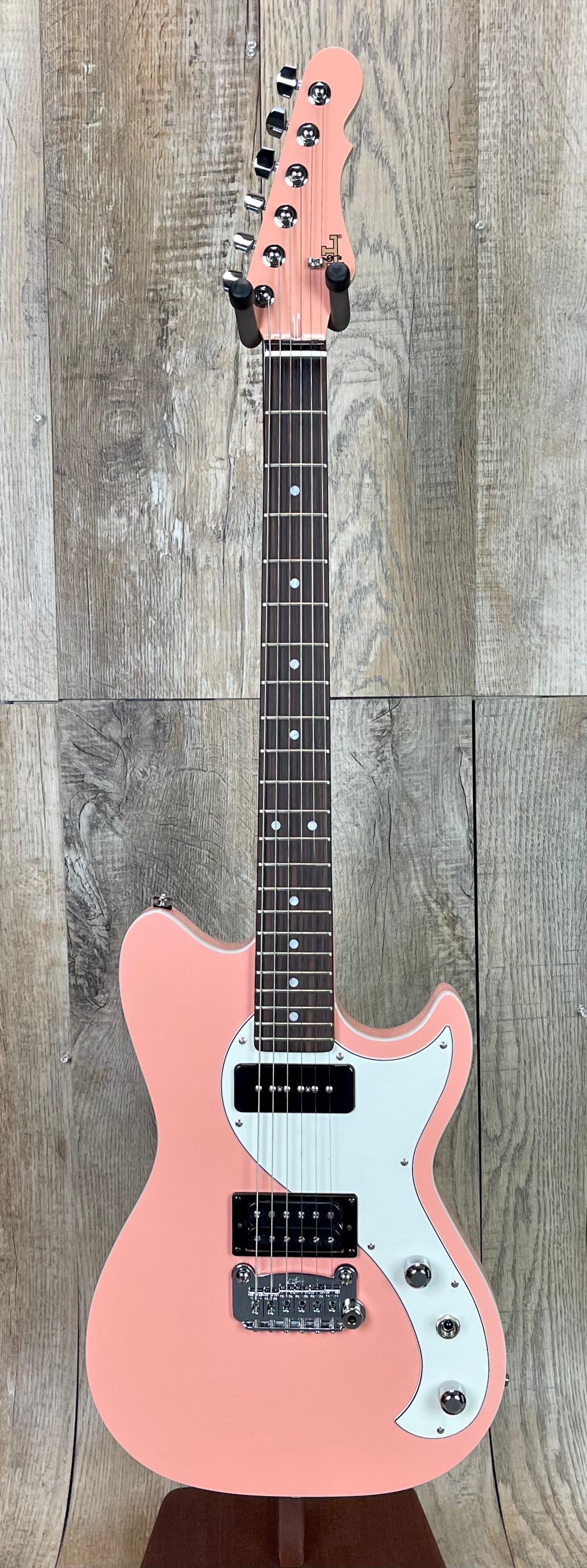 Open Box G~andL USA Fallout Sunset Coral RW Painted Headstock w/case