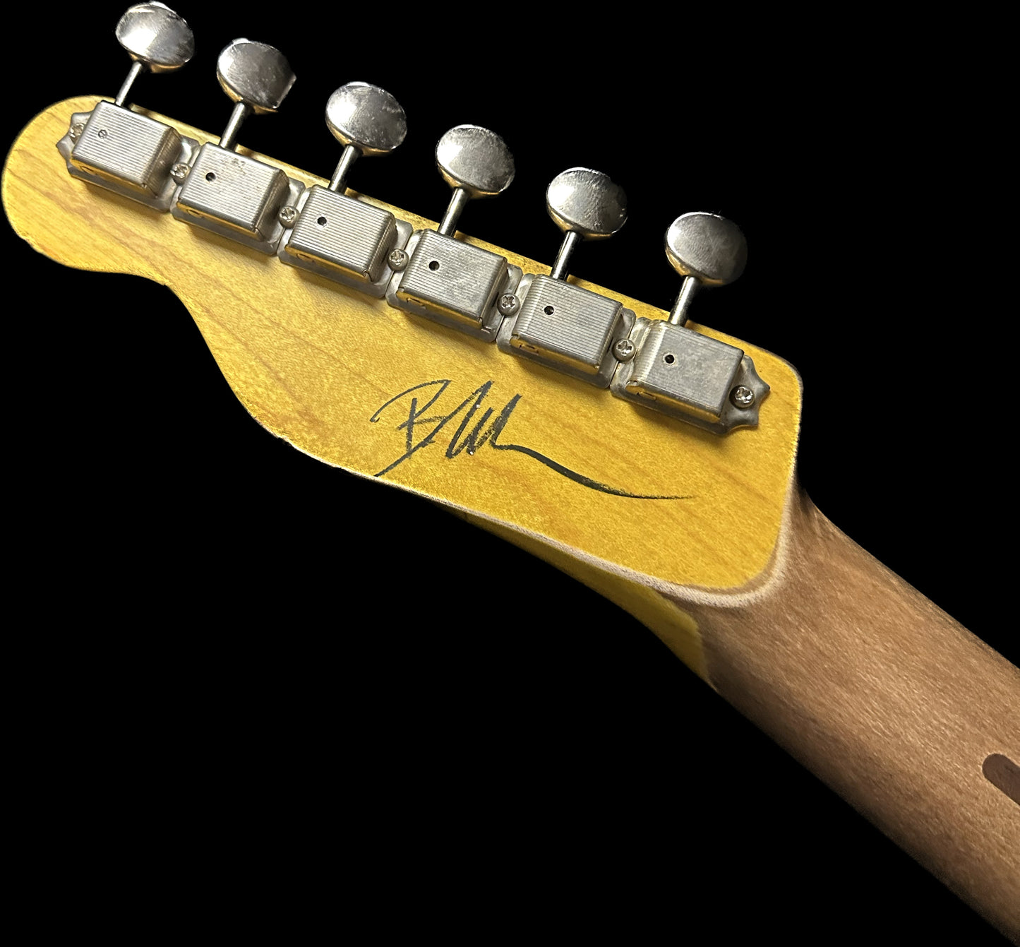 Back of headstock of Nash T-52 Butterscotch Blonde Heavy Aging Ash/MP 7Lbs 2oz TSG197.