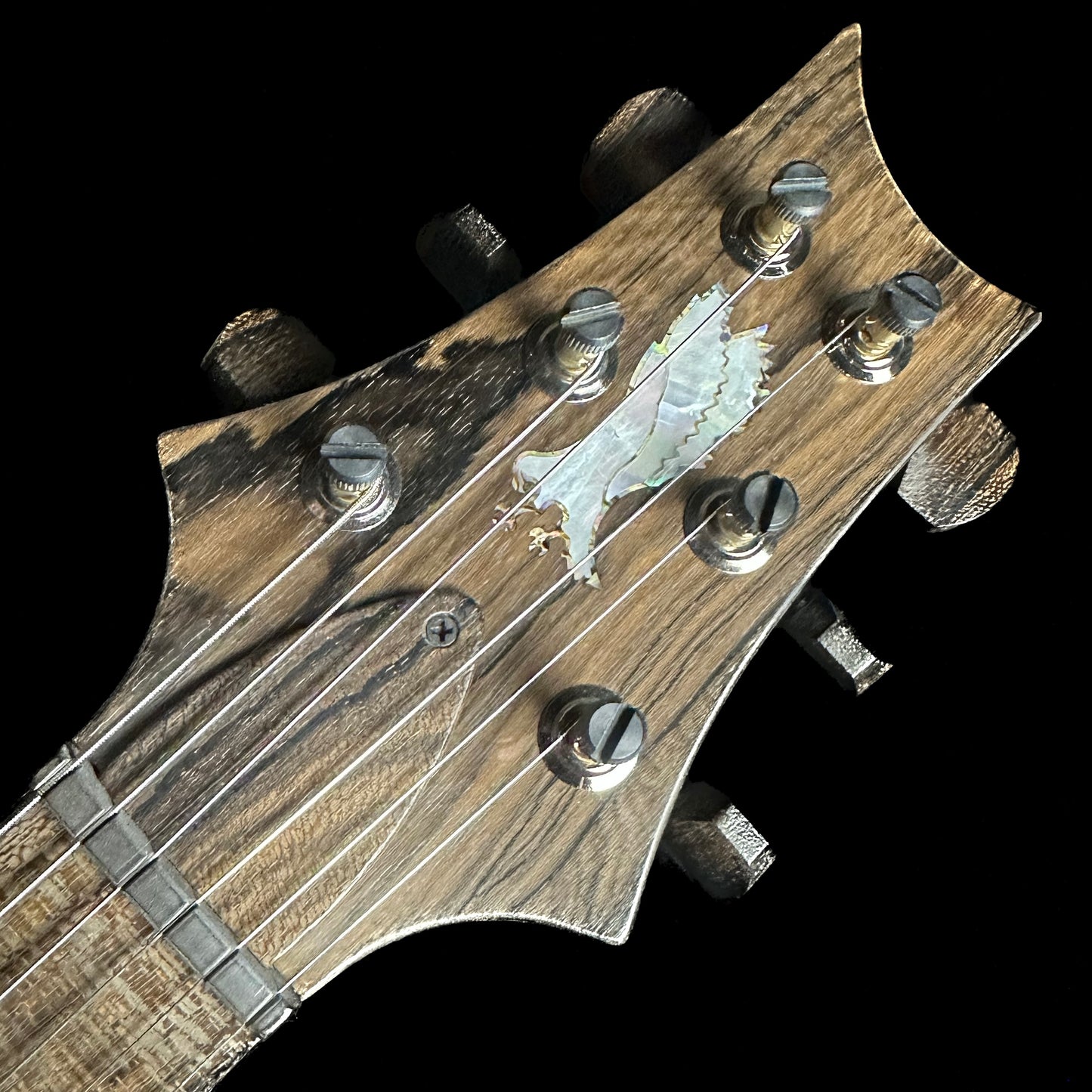 Headstock of PRS Private Stock Special Semi-hollow Limited Edition Citrus Glow.