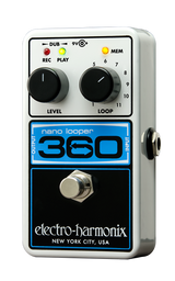 Front right angle of EHX Electro-Harmonix Nano Looper 360L.