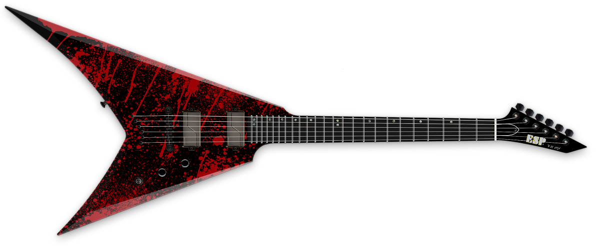 Full front of ESP USA V-II NT Blood Splatter.