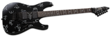 Full frontal of ESP LTD Kirk Hammett Demonology left angle.