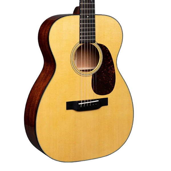 Close up of Martin 00-18 Natural w/case