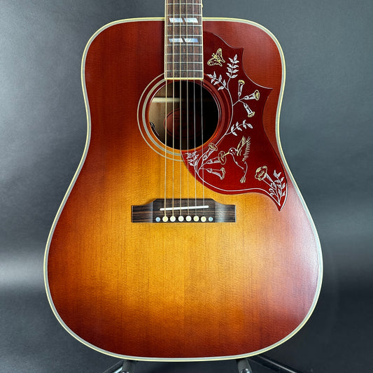 Front of Used 2022 Gibson 1960 Hummingbird Cherry Sunburst.