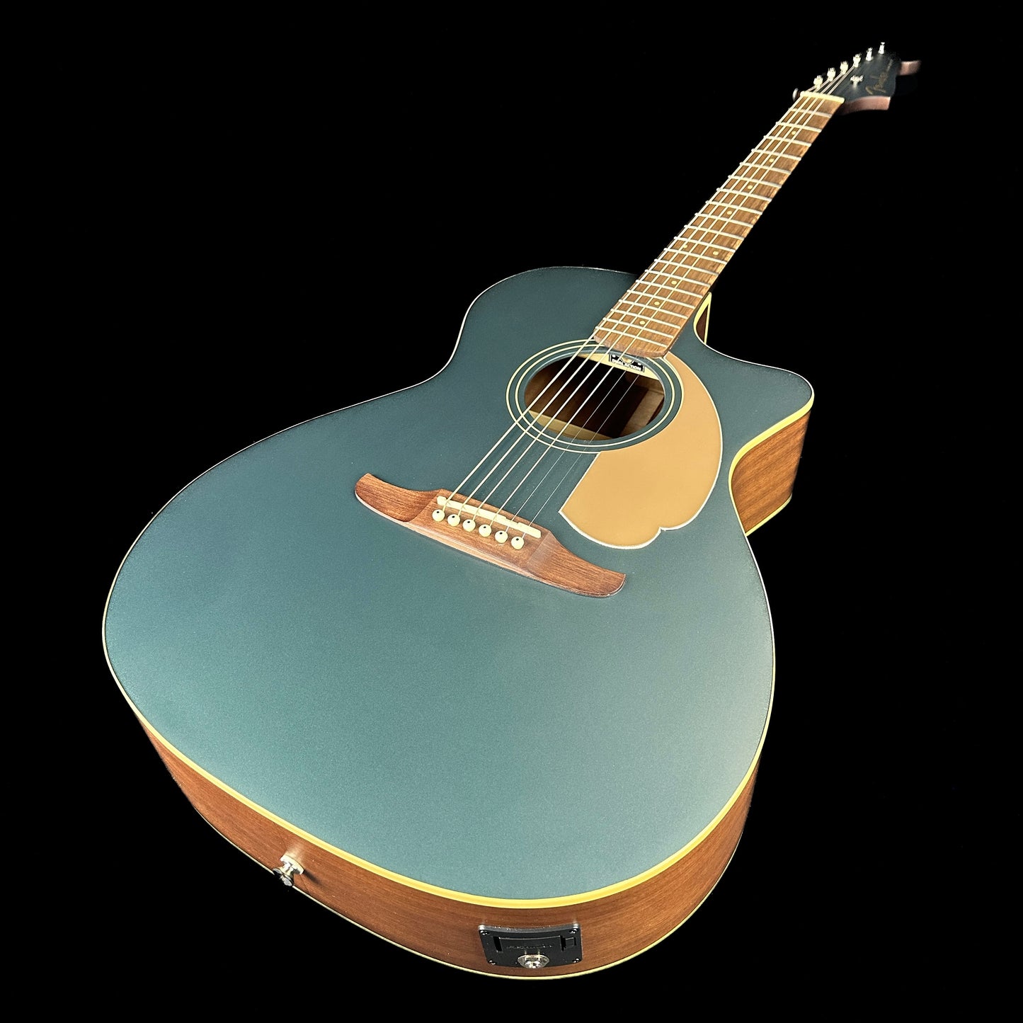 Front angle of Used  Fender Newporter Player Ocean Teal.
