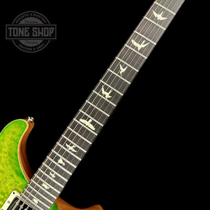 Fretboard of PRS Paul Reed Smith CE24 Semi-Hollow Quilt Eriza Verde.