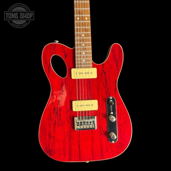 Front of Used Michael Kelly 59 Port Trans Red Hollowbody.