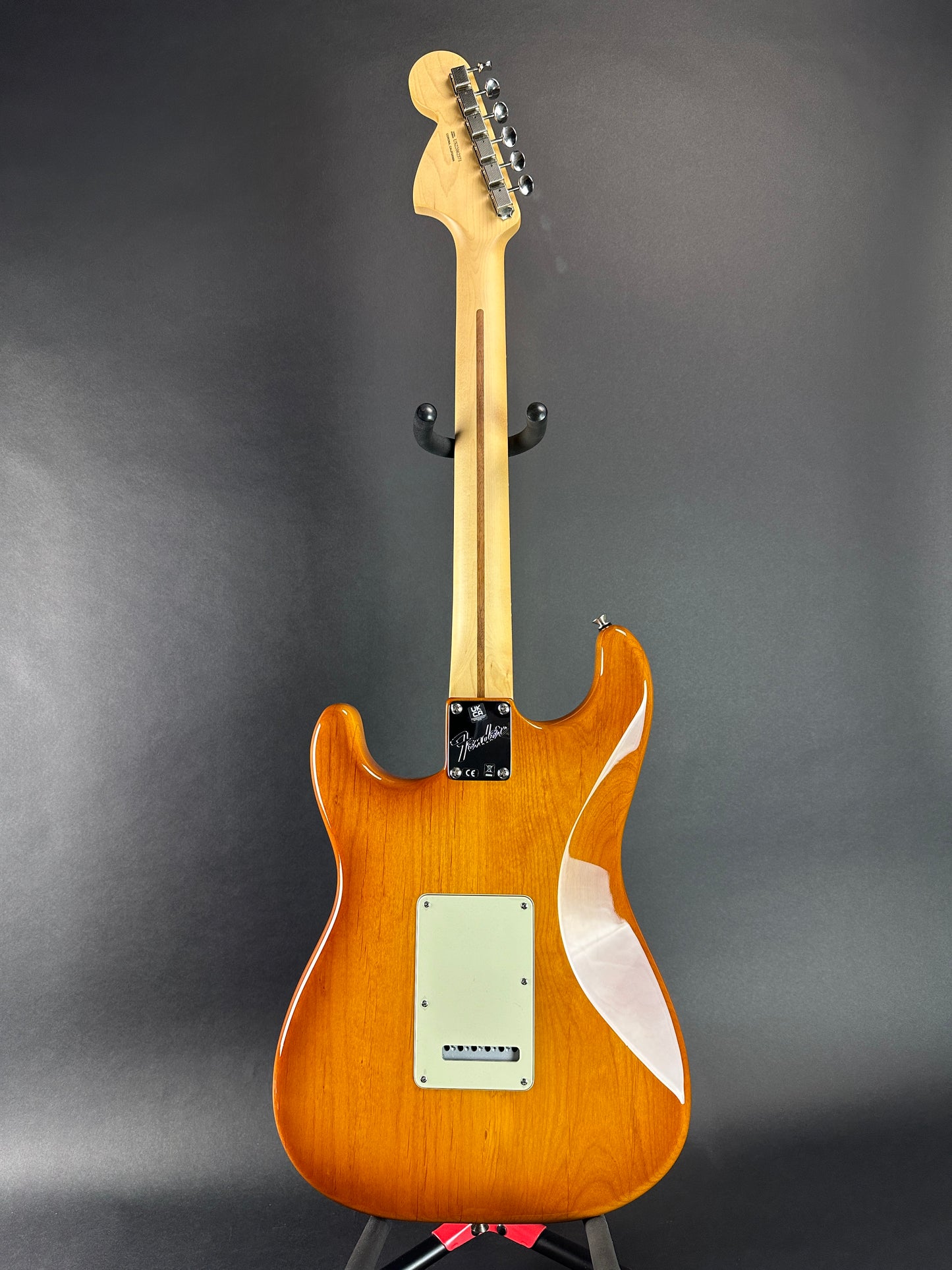 Full back of Used Fender American Performer Stratocaster RW Honey Burst.