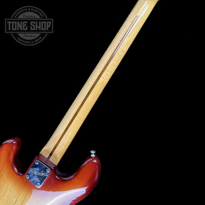 Back of neck of Used 1983 Fender Elite Precision Bass II Sienna Burst.