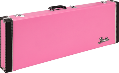 Front of Fender Joe Strummer Strat/Tele Case Pink Leopard.