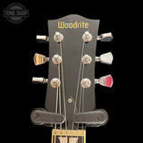 Headstock of Used Woodrite Warlord Ebony.