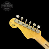 Back of headstock of Fender Custom Shop LTD 70th Anniversary 1954 Stratocaster Journeyman Relic 2-Color Sunburst.