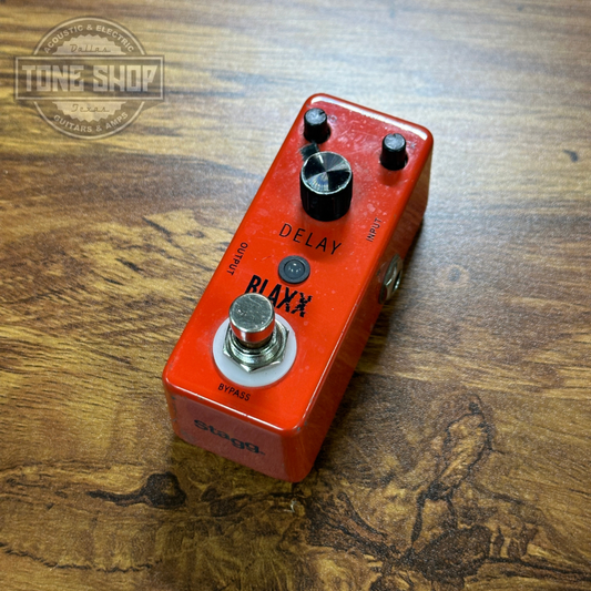 Top of Used Stagg Blaxx Mini Delay Pedal.