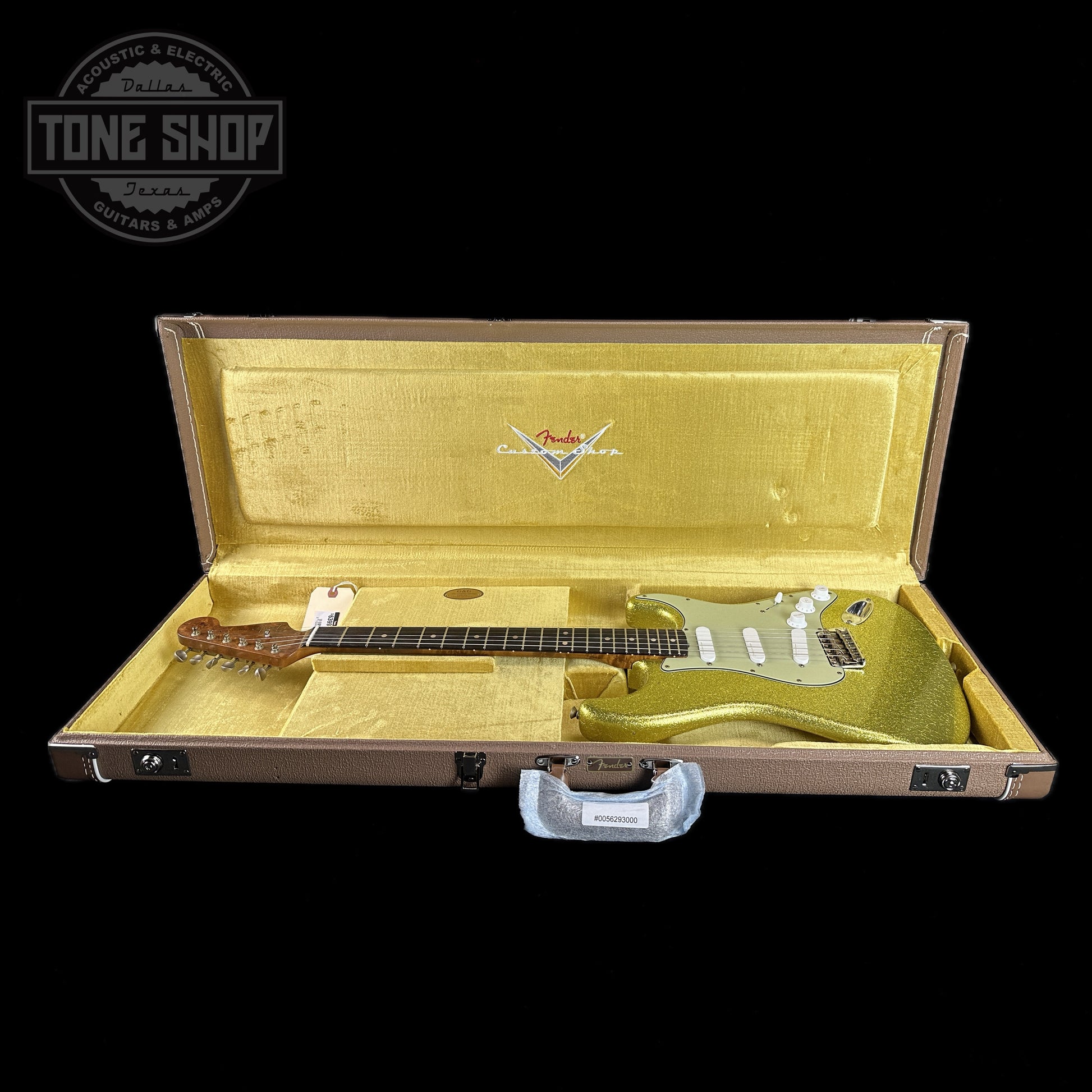 Fender Custom Shop 1964 Stratocaster Journeyman Relic Chartreuse Sparkle in case.