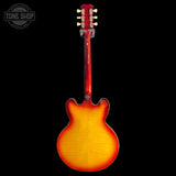Back of Used Epiphone ES-335 Figured IG Rasberry Tea Burst TSS7290.