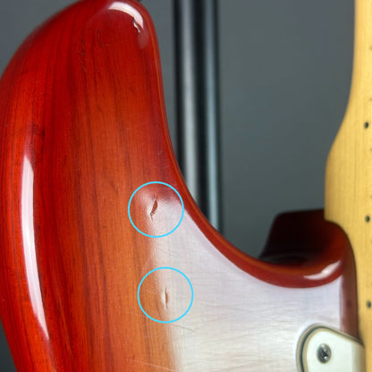 Dings on upper horn of Used Fender American Standard Strat Sienna MP.