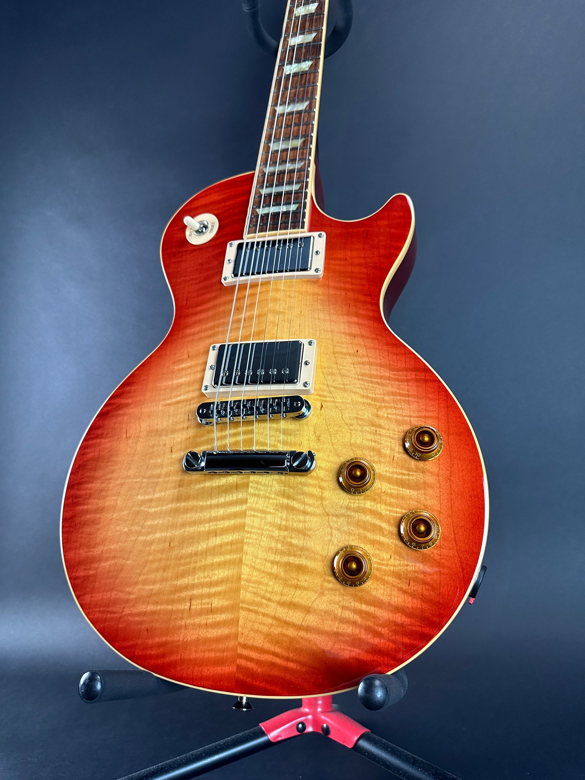 Front angle of Used 2008 Gibson Les Paul Standard Plus Heritage Cherry.