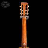 Back of headstock of Vintage 1971 Martin OO-21 Natural.