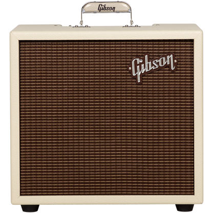 Front of Gibson Falcon 5 1x10 Combo Amp Cream Bronco Oxblood Grille.