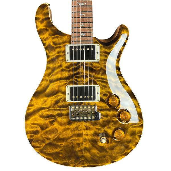 Electric guitar with a sunburst finish on a white background