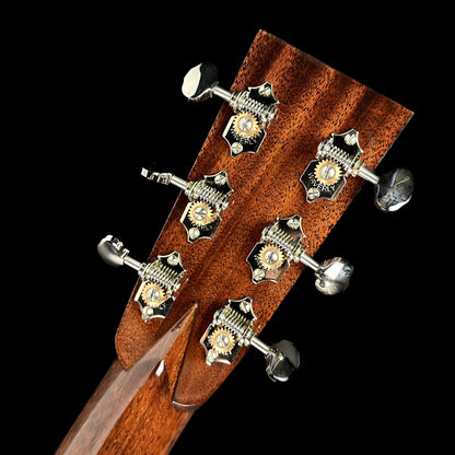 Back of headstock of Collings OM2H Natural.