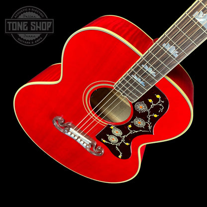 Front angle of Gibson Custom Shop M2M SJ-200 Original Cherry.