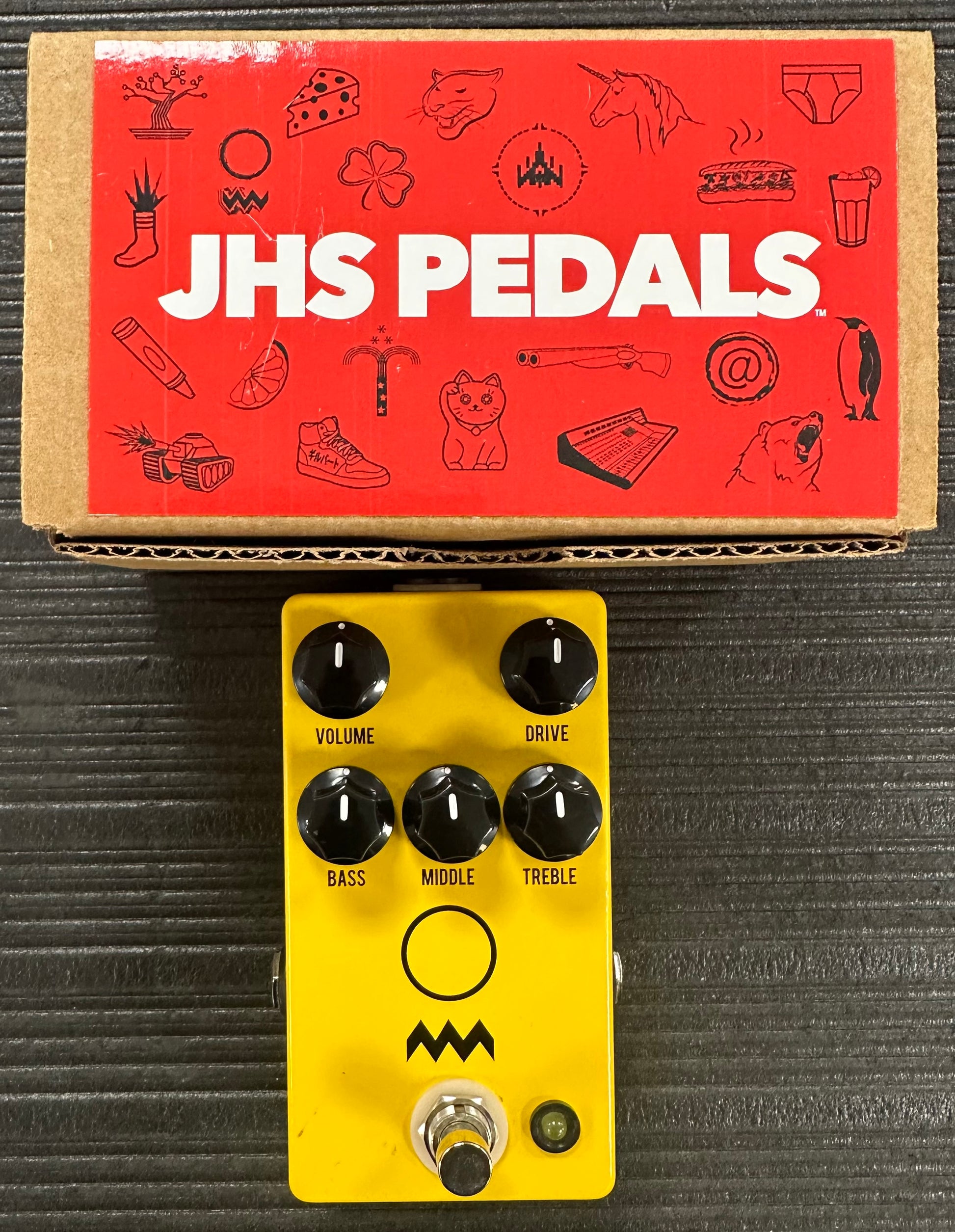 Top with box of Used JHS Charlie Brown V4 Overdrive Pedal w/box TSS3999