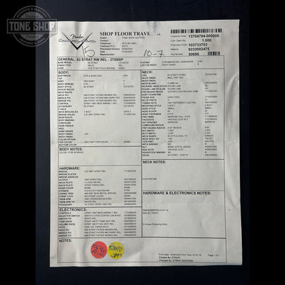 Technical document with text and checkboxes on a white background