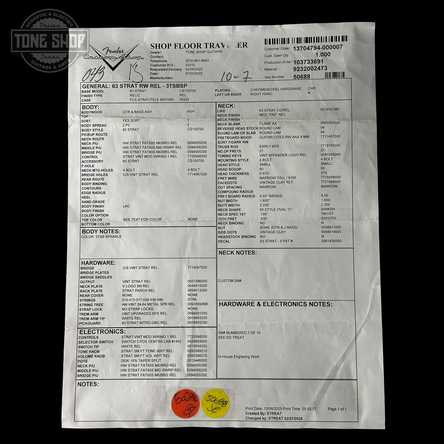 Product label with detailed specifications on a white background