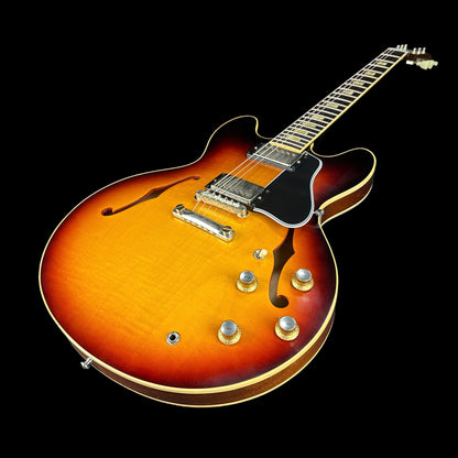 Front angle of Used Gibson Custom Shop 1964 ES-335 Vintage Burst.