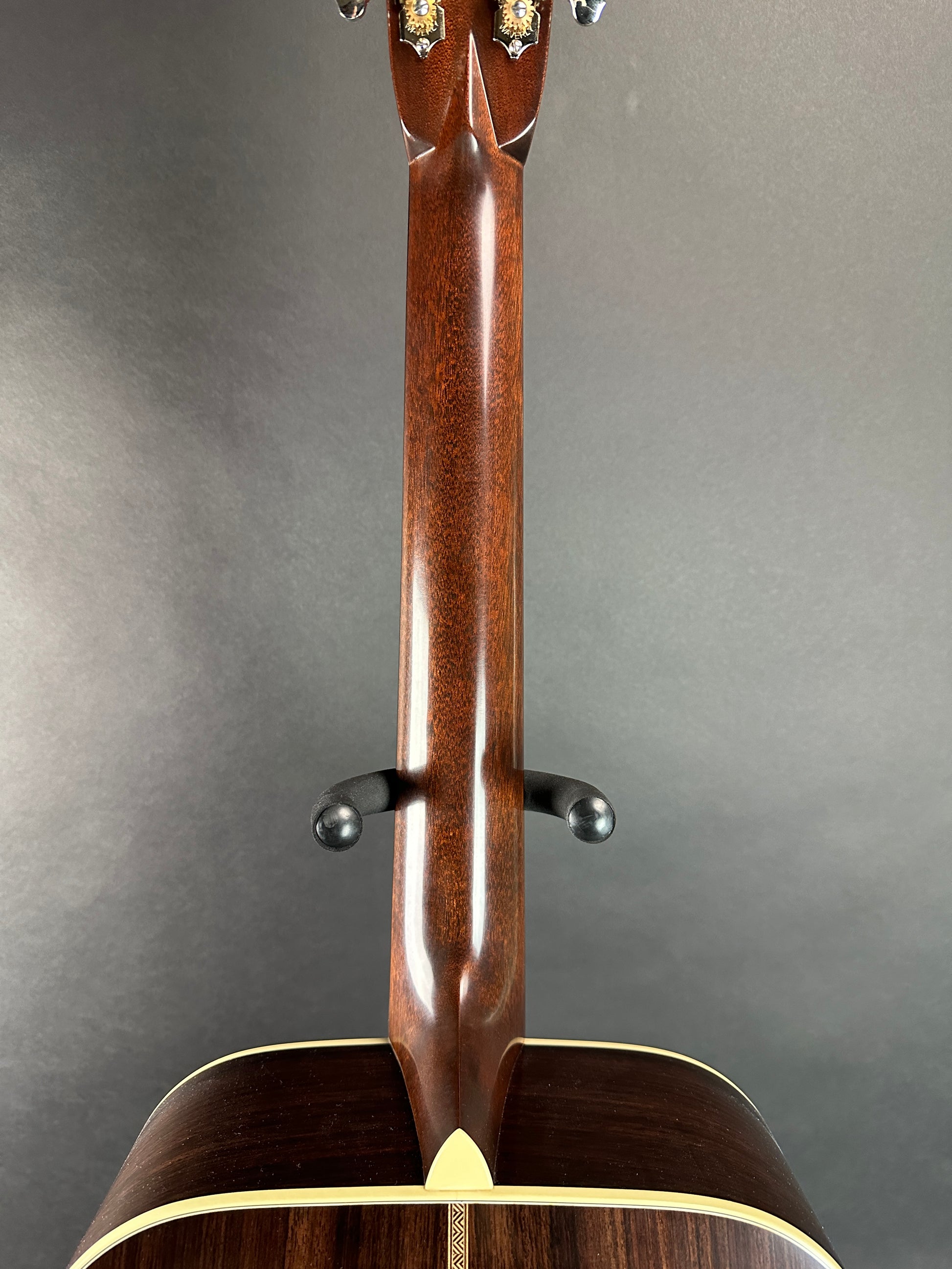 Back of neck of Used Martin Custom Shop D-28 1937 Vintage Low Gloss Ambertone.