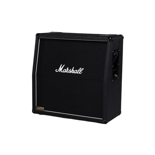 Front right angle of Marshall 1960AV 280W 4x12" Switchable Mono / Stereo Angled Cabinet.