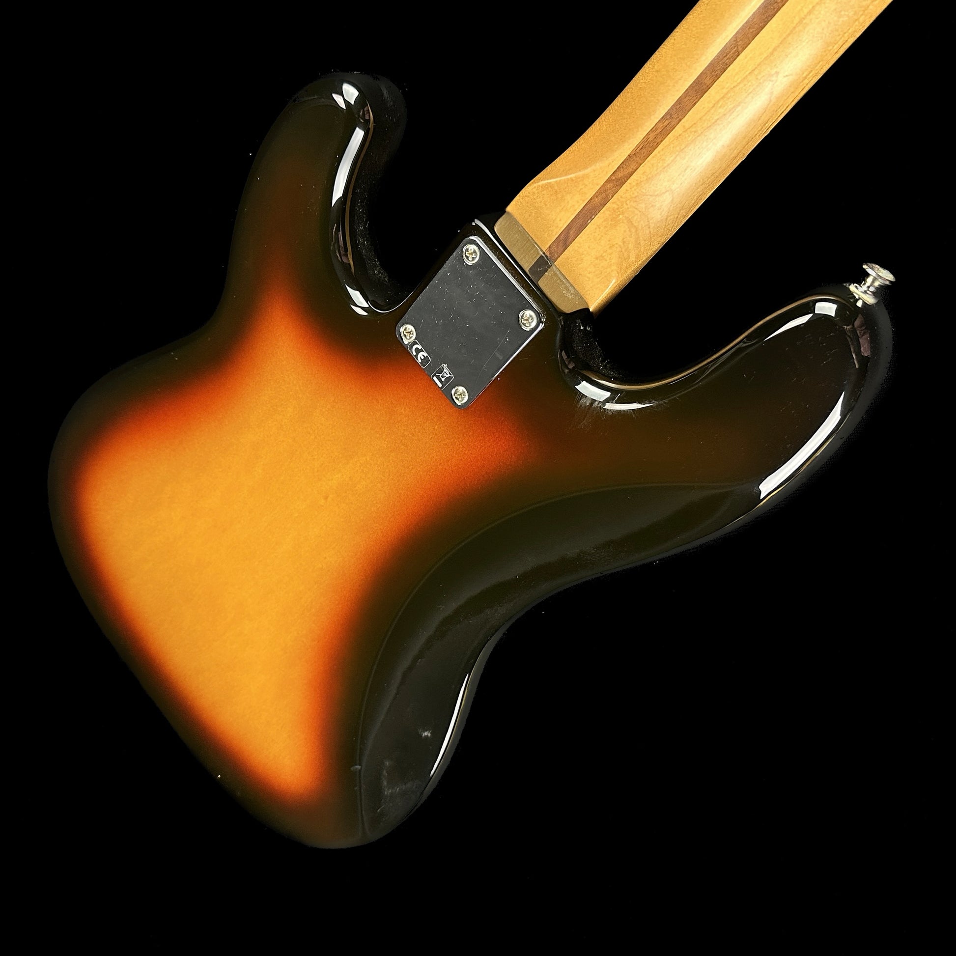 Back angle of Used 2009 Fender Standard Precision Bass Brown Sunburst.