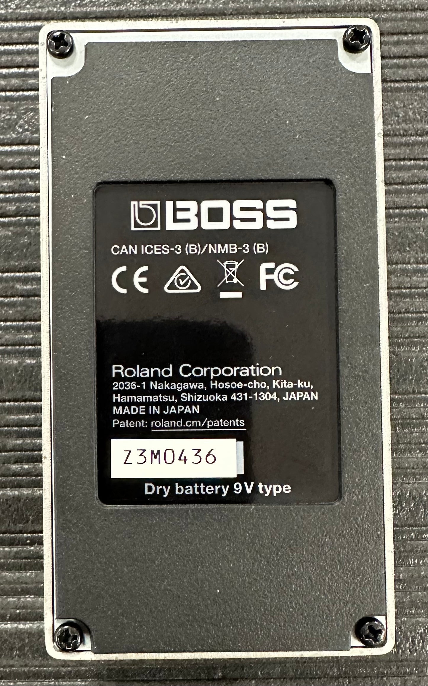 Bottom of Used Boss TB-2W Tone Bender MKII Limited Edition Fuzz Pedal w/box w/All Original Paperwork TSS4007
