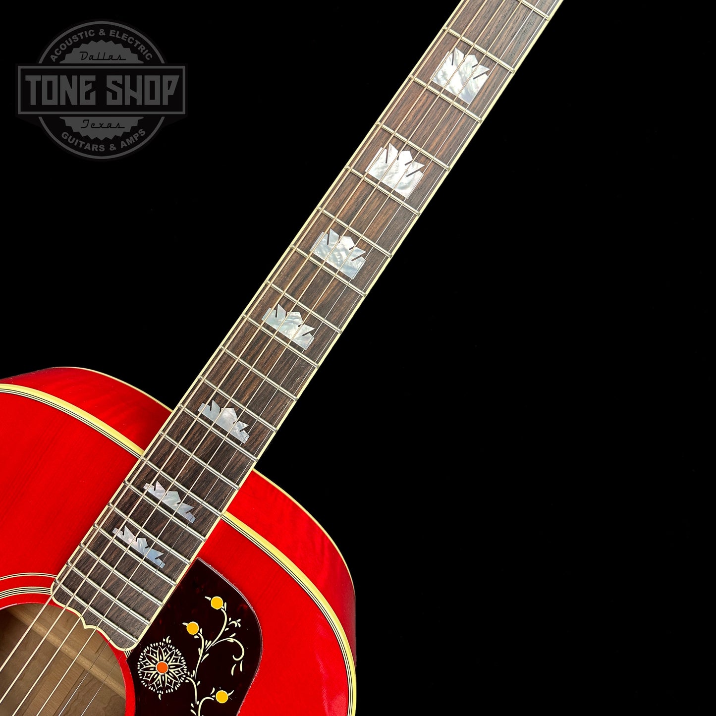Fretboard of Gibson Custom Shop M2M SJ-200 Original Cherry.
