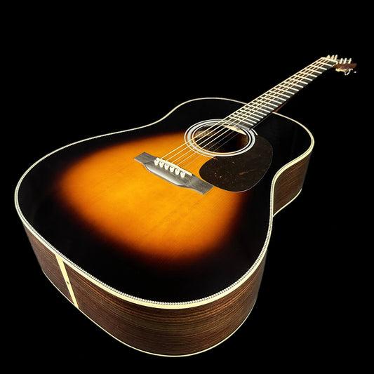 Front angle of Martin Custom Shop Sloped Shoulder Dread Adirondack/WEIR 1935 Sunburst.