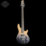 Full frontal of Used 2020 Schecter SLS Elite 4 Black Fade Burst Bass TSS7643.