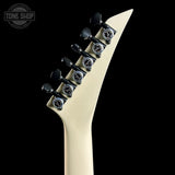 Back of headstock of Used Jackson Custom Shop TSG SL2H Illuminati Vanilla Shake.