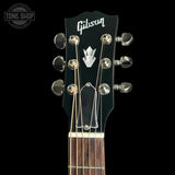 Headstock of Gibson Custom Made 2 Measure J-45 Standard Long Scale Vintage Sunburst.