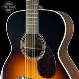 Front detail of Collings OM2 A HC Hill Country Sunburst Adirondack.