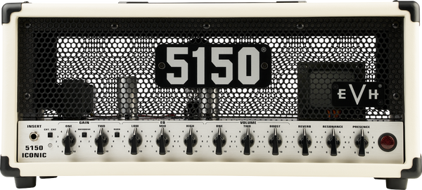 Front of EVH 5150 Iconic Series 15W 6L6 Head Ivory.