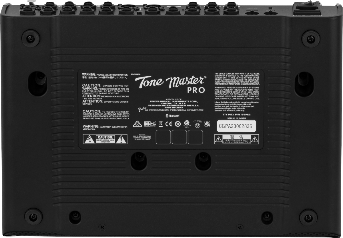 Bottom of Fender Tone Master Pro Multi-Effects Guitar Workstation.