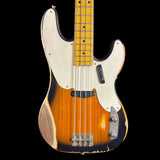 Front of body of Nash PB-55 2-Tone Sunburst Heavy Aging Ash/MP White Guard TSG-263.