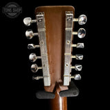 back of headstock of Vintage 1975 Martin D12-28 12-String.