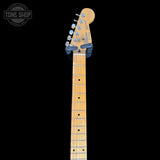 Headstock of Used Squier Stratocaster MIK Red (upgraded tuners, no trem bar) TSS7626.