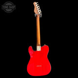 Back of Used Michael Kelly 59 Port Trans Red Hollowbody.